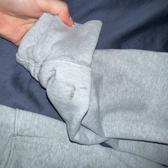 Aritzia TNA Cozy Fleece Boyfriend Hoodie M Heather Grey Relaxed Pullover - Picture 2 of 6